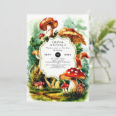 かわいいリトルキノコ誕生日 招待状 (スタンド正面)