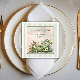 かわいいリトルキャタピラーガーデン ベイビーシャワーパーティー スタンダードカクテルナプキン