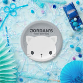 かわいいリトルキャット誕生日 ペーパープレート (パーティー)