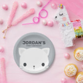 かわいいリトルキャット誕生日 ペーパープレート (パーティー)