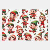 かわいいリトルクリスマス小妖精や小人ラッピング紙 ラッピングペーパーシート (正面)