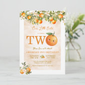 かわいいリトルクーティーオレンジ2歳の誕生日 招待状 (スタンド正面)