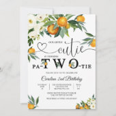 かわいいリトルクーティーシトラス 2歳の誕生日招待状 招待状 (正面)