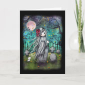 かわいいリトルゴースト ハロウィン アートカード カード (正面)