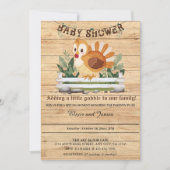 かわいいリトルゴーブルターキー ベイビーシャワー 招待状 (正面)