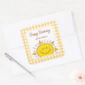 かわいいリトルサンシャインキッズハッピーバースデーパーティー スクエアシール (封筒)