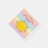 かわいいリトルサンシャインベビーファーストバースデーパーティー スタンダードカクテルナプキン (角)