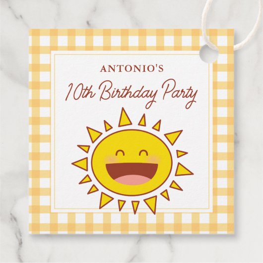 かわいいリトルサンシャイン子供の誕生日パーティーありがとう フェイバータグ (裏面)