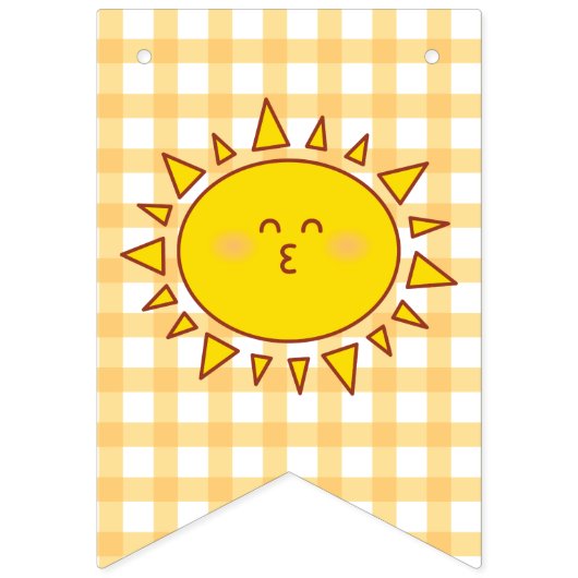 かわいいリトルサンシャイン子供の誕生日パーティー写真 バンティングフラッグ (第1の旗)