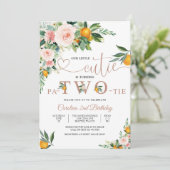 かわいいリトルシトラス誕生日招待状 招待状 (スタンド正面)