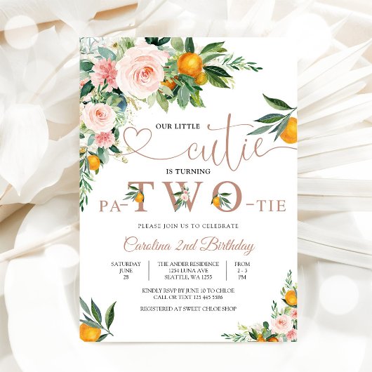 かわいいリトルシトラス誕生日招待状 招待状