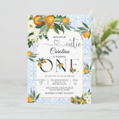 かわいいリトルシトラス1歳誕生日招待状 招待状 (スタンド正面)