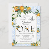 かわいいリトルシトラス 1歳の誕生日招待状 招待状 (正面)