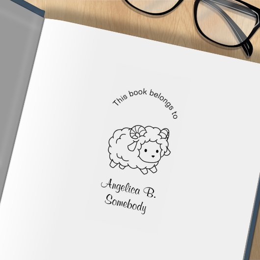 かわいいリトルシープラムカラーミー蔵書票 ラバースタンプ