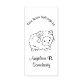 かわいいリトルシープラムカラーミー蔵書票 ラバースタンプ (インプリント)