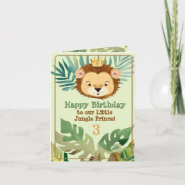 かわいいリトルジャングルライオン誕生日 シーズンカード