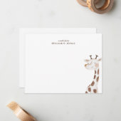 かわいいリトルジラフ子供向けステーショナリー ノートカード (正面/裏面インサイチュ)