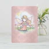 かわいいリトルスターフェアリー女の子の誕生日パーティー招待状 招待状 (スタンド正面)