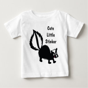 かわいいリトルスティンカー – かわいいスカンクプリントデザイン ベビーTシャツ