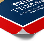 かわいいリトルスラッガー 野球ベイビー 誕生統計 ポスター (角)