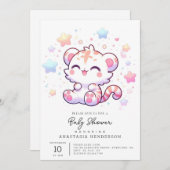 かわいいリトルタイガーベビーシャワー 招待状 (正面/裏面)