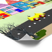 かわいいリトルタウン カラフルなベビー・幼児用ポスター印刷 ポスター (角)