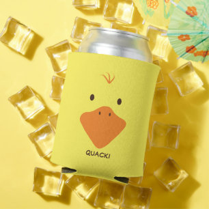 かわいいリトルダッキー(アヒルちゃん)顔パーソナライズされた文字 缶クーラー