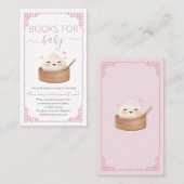 かわいいリトルダンピングバオピンクブックスベビー エンクロージャーカード (正面/裏面)