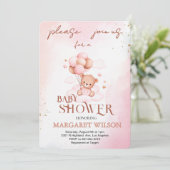 かわいいリトルテディベアベビーシャワー 招待状 (スタンド正面)