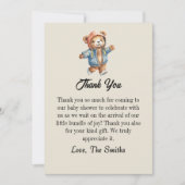 かわいいリトルテディベイビーシャワーの感謝カード 招待状 (正面)