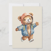 かわいいリトルテディベイビーシャワーの感謝カード 招待状 (裏面)