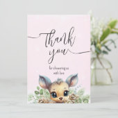 かわいいリトルディアピンク冬の雪サンキューカード サンキューカード (スタンド正面)