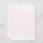 かわいいリトルディアピンク冬の雪サンキューカード サンキューカード (裏面)