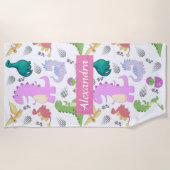 かわいいリトルディノトドラー ビーチタオル (正面)