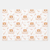 かわいいリトルハムスターズスリーパターン誕生日 ラッピングペーパーシート (正面)