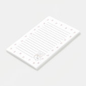 かわいいリトルハムスターハートモノグラム ポストイット (アングル)