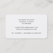 かわいいリトルハリネズミのデイケア事業カード 名刺 (裏面)