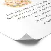 かわいいリトルバニーベイビーシャワーの夜中のオムツ ポスター (角)