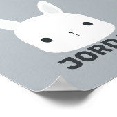 かわいいリトルバニーラビットのパーソナライズネームポ ポスター (角)