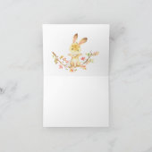 かわいいリトルバニー男子ベビーシャワー感謝カード サンキューカード (内部)