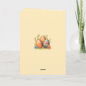 かわいいリトルバニー イースター ハッピーホリデー カード (裏面)