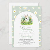 かわいいリトルバニー  ジェンダー ニュートラル スプリング 招待状 (正面/裏面)