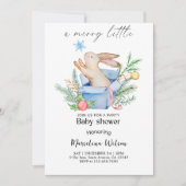 かわいいリトルバニー ベイビーシャワーパーティー 招待状 (正面)