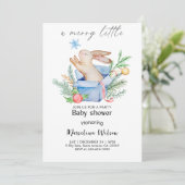 かわいいリトルバニー ベイビーシャワーパーティー 招待状 (スタンド正面)