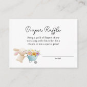 かわいいリトルバニー ワイルドフラワーズ  おむつくじ エンクロージャーカード (正面)