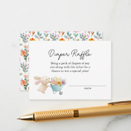かわいいリトルバニー ワイルドフラワーズ  おむつくじ エンクロージャーカード