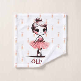 かわいいリトルバレリーナガール ウォッシュタオル
