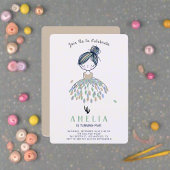 かわいいリトルバレリーナプリンセスバースデーパーティーガール 招待状