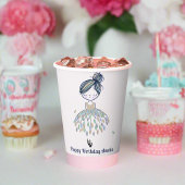 かわいいリトルバレリーナプリンセスバースデーパーティーガール 紙コップ