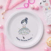 かわいいリトルバレリーナプリンセスバースデーパーティー ペーパープレート